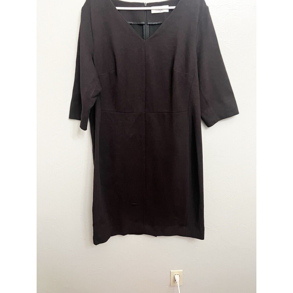 MM LaFleur Womens Dress 2X A-line Shift Square Neck Pockets Ponte Knit Workwear - Picture 2 of 7